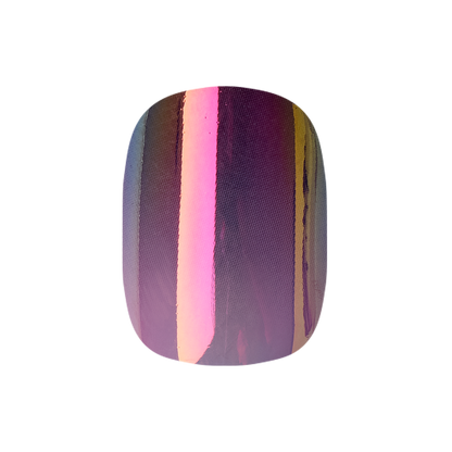 Twilight Ombre Chrome - Tab Press-On | Short | Squoval