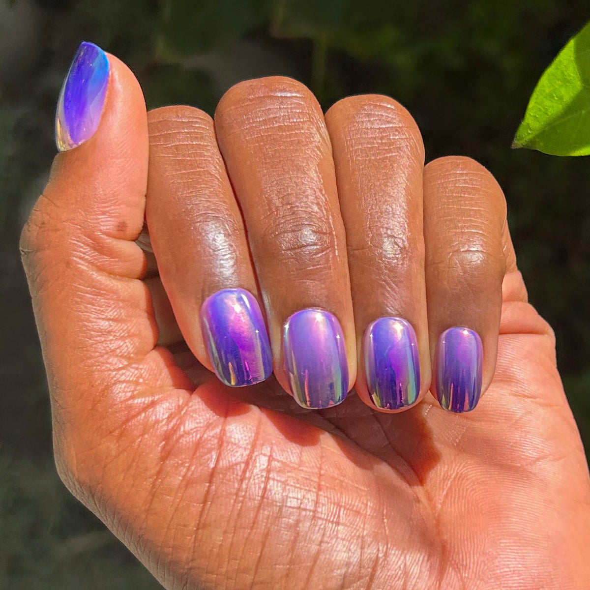 Twilight Ombre Chrome - Tab Press-On | Short | Squoval