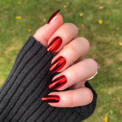 Vampire Chrome - Press-On | Medium | Oval