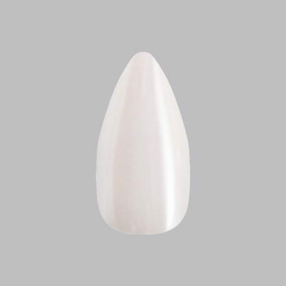 White Jelly Chrome - Press-On | Medium | Stiletto
