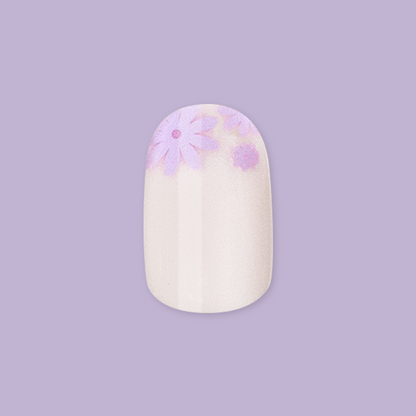Floral Tip | Short | Round - Tab Press-On